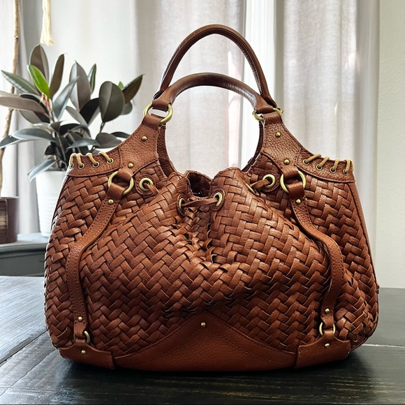 Cole Haan Village Weave Cognac Brown Hobo Bag - Picture 2 of 16